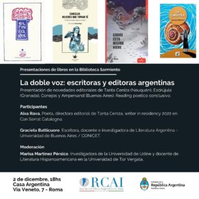 La doble voz: escritoras y editoras argentinas en la Casa Argentina en Roma