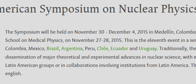 Daniel R. Napoli y Silvia Lenzi participarán al «11th Latin American Symposium on Nuclear Physics and Applications» en Medellín, Colombia.