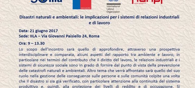 Encuentro en el IILA: "Desastres naturales y ambientales: implicaciones para sistemas de relaciones industril