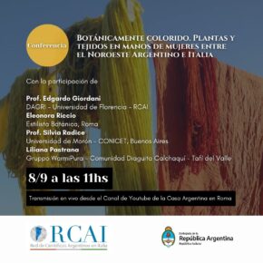Flyer de la Casa Argentina sobre la conferencia RCAI